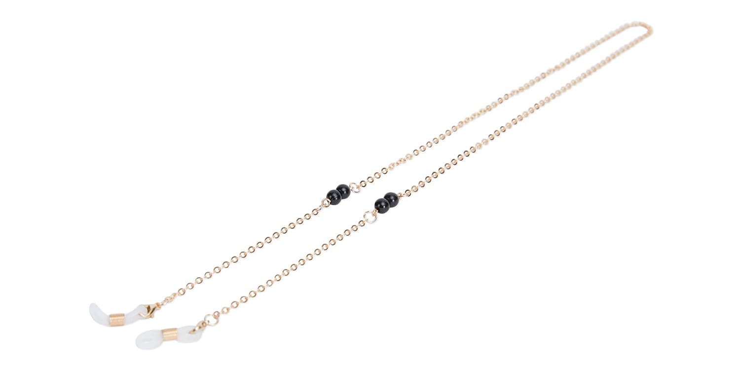 Chloe - Gold Chain-Midnight Black Beads