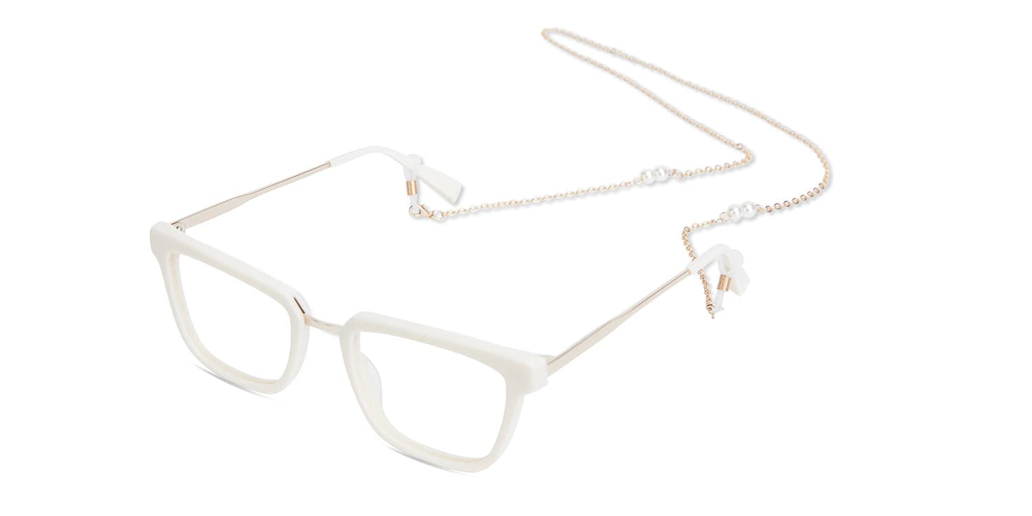 Chloe - Gold Chain-Ivory White Beads